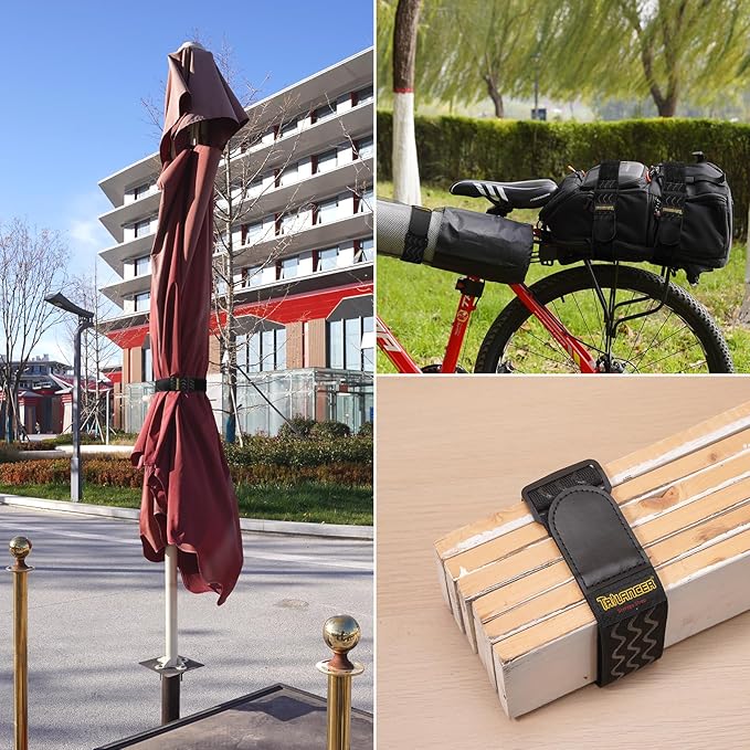 Trilancer Elastic Cinch Straps with Anti-Slip Strips, 32 "x 2" (4 Pack) Multipurpose Hook and Loop Bundling Straps for Hose, Cords, Bike, Luggage, Camping, Yoga Mats