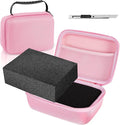Relaxweex EVA Hard Case with Customizable Foam 13.5 x 9.8 x 5.5 Inch Protective EVA Carrying Case Shockproof Outdoor for Camera, Digital Products, Electronic Instruments with Knife, Pink