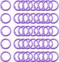 Carabiner Clip 48Pcs Purple Metal Key Ring Clip Circle Keychain Rings Bulk Spring O Ring Round Cute Carabiner Spring Snap Hook Key Chain Clips for DIY Keychain Bag Charm Handbag Purse Dog