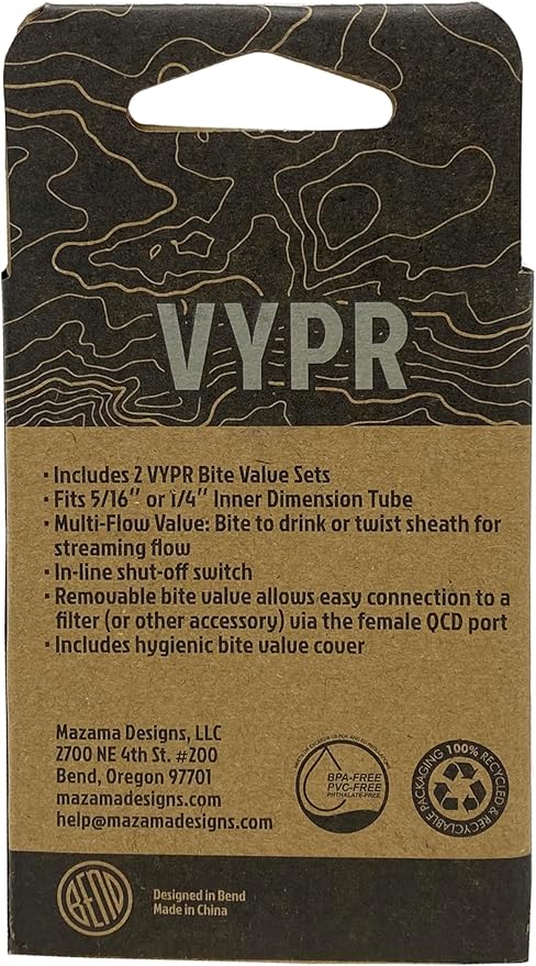 Mazama VYPR Bite Valve for Hydration Reservoirs/Bladders (2-Pack)