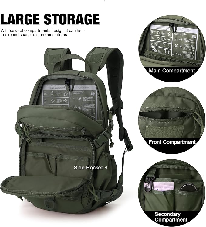 Mardingtop Small Tactical Backpack,Molle Hiking Backpack for Backpacking,Cycling and Biking,15L/25L Backpack