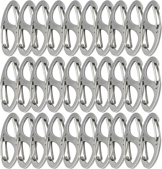 Small Carabiner Clips 1.6 inch(41mm) Metal Double Sided Spring Gate Snap Hooks Keychain Clasp Accessories