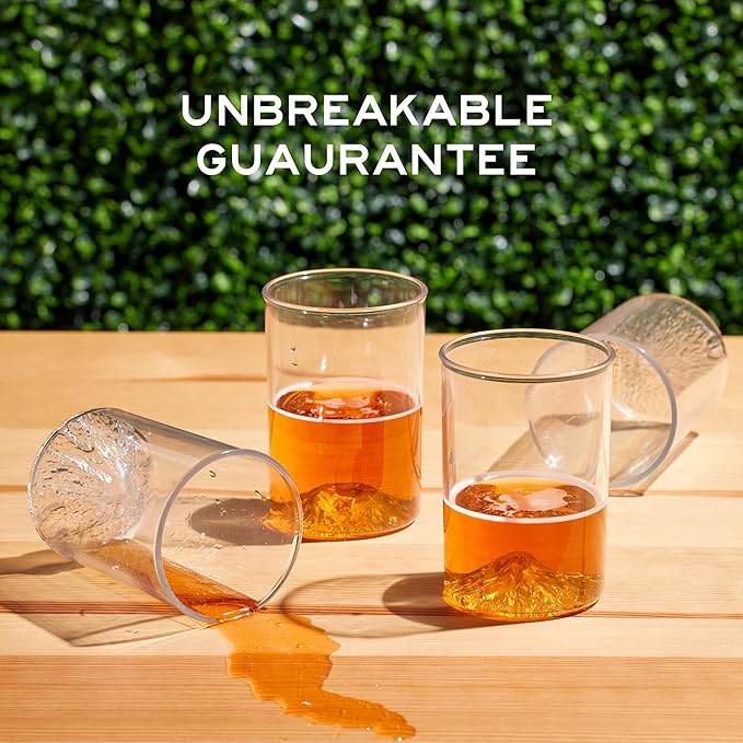 North Drinkware Pacific Northwest Unbreakable Outdoor Cup Set of 4. Featuring Mt. Rainier, Mt. St. Helens, Mt. Hood and Mt. Bachelor — Mountain cups, Father’s Day Gifts for Men, 12-oz tumbler