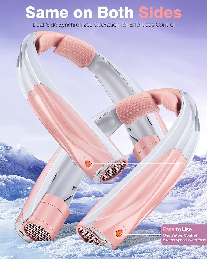 Portable Neck Fan - 6000mAh Battery Hands Free Personal Fan, 6 Speed Adjustable, Rechargeable & Wearable, Gift for Women Men, Office, Travel, Sports