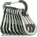 Booms Fishing CC5 Multi-Use Carabiner Clips, 10 Pack 2.3"/ 3.1" Caribeener Clips, Mini Keychain Caribeaner Clip, Aluminum D Ring Carabiners