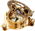 Vintage Shiny Brass Pirate's Booty Compass – Nautical Maritime Sundial Navigation Tool for Travelers, Hikers, Adventure Gear & Collectible Decor