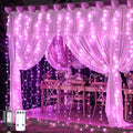JMEXSUSS 300 LED Curtain Lights Plug in with Remote, Pink String Lights for Bedroom, Christmas, Window, Wall, Party, Teen, Girls' Room, Dorm, Valentine's Day Indoor Outdoor Decor, 9.8X9.8ft