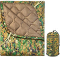 Insulated Camping Blanket | Military Poncho Liner for Hiking Backpacking Travel Hunting & Survival Gear, Water Resistant Outdoor Blanket with Lightweight & Packable Compression Bag (Camo)