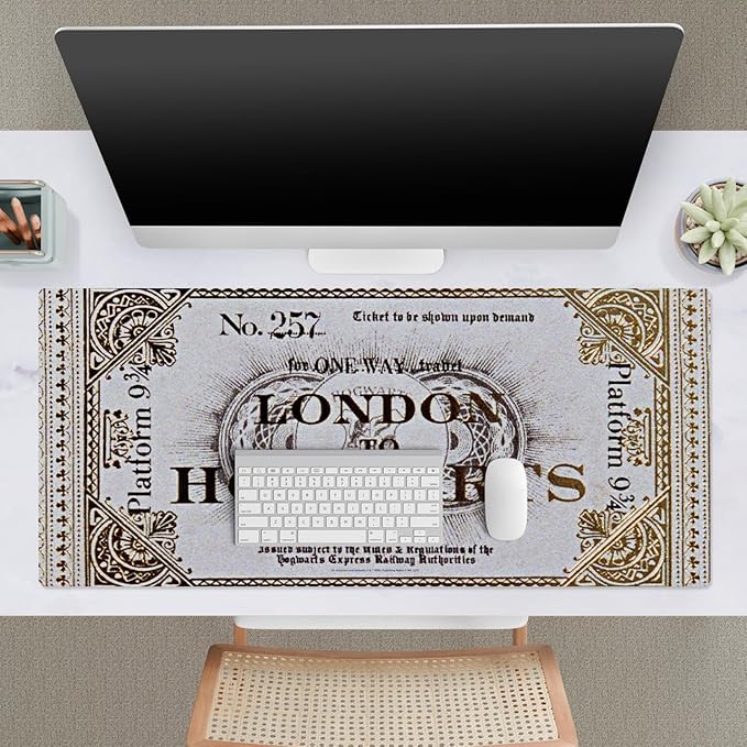 Head Case Designs Officially Licensed Harry Potter Platform 9 3/4 Ticket Graphics 37.4 x 15.75 x 0.16 inches (900 x 400 mm) - XL Gaming Office Desk PC Keyboard Mouse Mat Pad