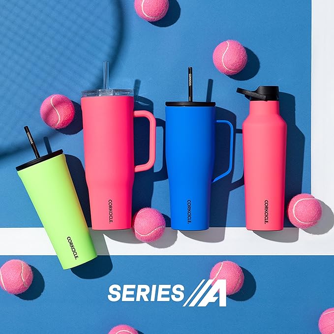 Corkcicle Go Cup XL - Leak-Proof Travel Tumbler - Triple Insulated Stainless Steel Water Bottle - Easy-Carry Handle - Summer Drinkware Gift - Keeps Drinks Ice Cold - 30 oz - Dragonfruit