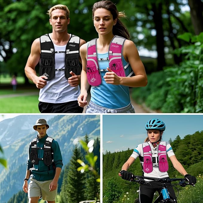 ITIEZY Running Vest for Women Men, 5L Hydration Backpack Lightweight Running Water Vest with Leak-Proof Bladder Sleeve for Marathon, Trail, Cycling, Hiking, Jogging