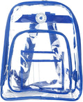 K-Cliffs Large Transparent Backpack Clear Heavy Duty School Bag Durable Student Bookbag See Through Vinyl Daypack Workbag