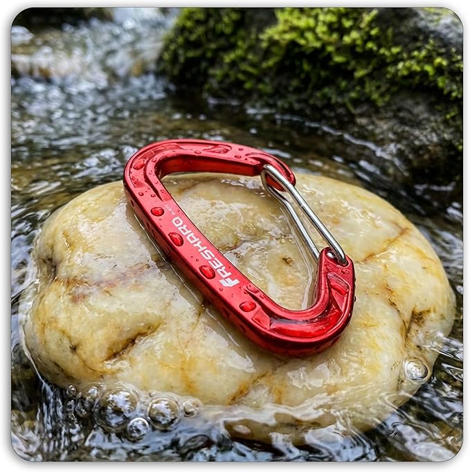 FresKaro 5pcs Nano Carabiner Clips, 8kN 1798lbs, Small Sturdy, Reliable Time-Tested Strong Spring Wiregate, Mini Size 2.37inch, Choice of 5colors