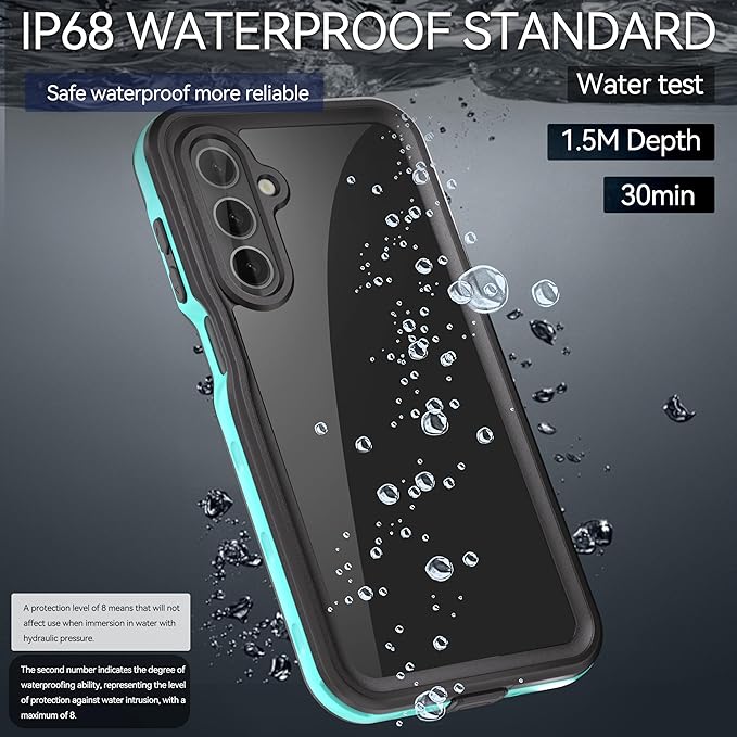 Hllhunkhe for Samsung Galaxy A16 5G Case Waterproof, [IP68 Waterproof Dustproof] [Built-in Screen Protector] Rugged Full Body Underwater Shockproof Protective Cover for Galaxy A16 5G Phone Case, Blue