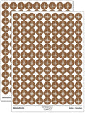 Compass Rose Nautical Star Navigation Map 200+ Round Stickers - Gloss Finish - 0.50" Size - Brown
