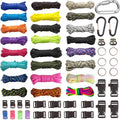 Paracord,Paracord 550 Combo Crafting Kits with 5 Types Buckles,20 Feet Each Paracord Rope (Light Rainbow Set 200feet) (JIP-Set)