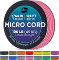 TECEUM Micro Paracord – 1.18 mm X 125 ft – Micro Utility Cord – Thin Braided Paracord Rope – Best for Crafting, DIY Projects, Fishing, Camping – Wind Chime Replacement – Survival Strong String