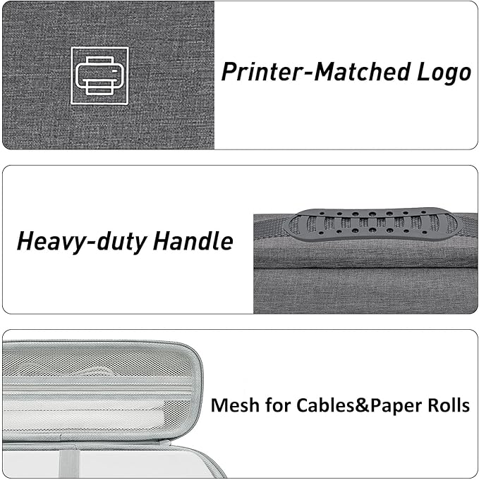 Klawdsky Hard Portable Printer Case Compatible with Aixiqee Wireless Printer A80/Gutherren A81/Minzhi Portable Thermal Printer A80,Shockproof Scratch Resistant(Case Only) (Large)