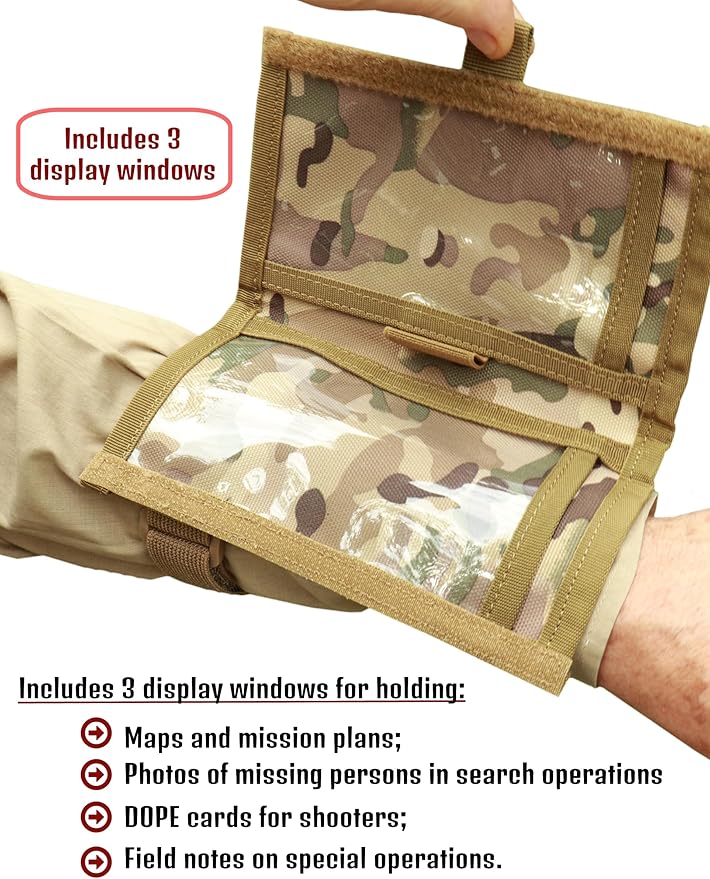 Underalert Tactical Wristband Dope Card Holder Sniper Data Book Quarterback Sleeve Wrist Coaches Football Play Wristbands Youth Flag Armband Sports Coach Playbook Adult