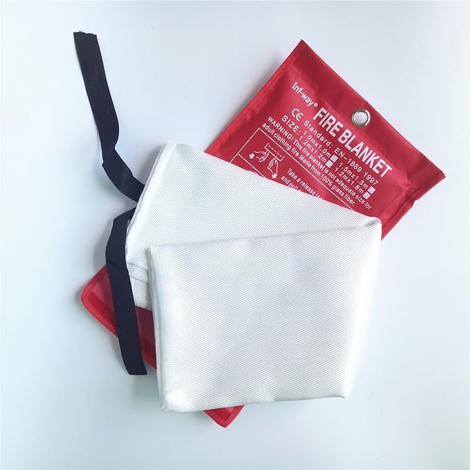 Inf-way Fire Blanket, 47.2''*47.2'' Fiberglass Fire Flame Retardent Emergency Surival Fire Shelter Safety Cover (M(47.2''*47.2''))