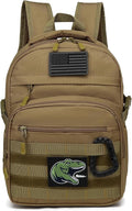 Kids Tactical Backpack Army Molle Bookbag Military Boys Backpack for School, Outdoor, Camping (Includes 2 Patches +1 Carabiner), Brown