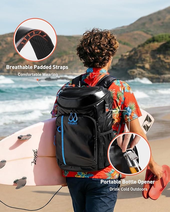 TOURIT Cooler Backpack Lightweight Insulated Backpack Cooler Leak-Proof for Men and Women, Sports Fan Coolers