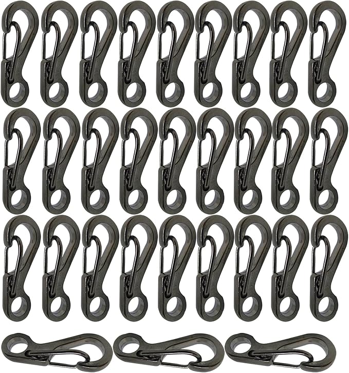 Mini Carabiner Clips with Metal Spring Wiregate Hook and Little Eye Hole for Keychain Backpack Clasps