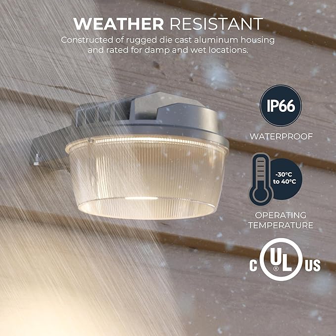 HALO ALB Outdoor Dusk-to-Dawn LED Security Area Light with 7000 Lumens, Wall or Pole Mount - Textured Gray