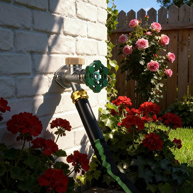 Watflow 12 Inch Anti-Siphon Frost Sillcock, ASME B16.34, Frost-Proof Outdoor Water Faucet, Wall Mount, 1/2" Push-to-Fit Connector to 3/4" GHT Hose Bib, 120 PSI, Outdoor/Frost-Proof Spigot
