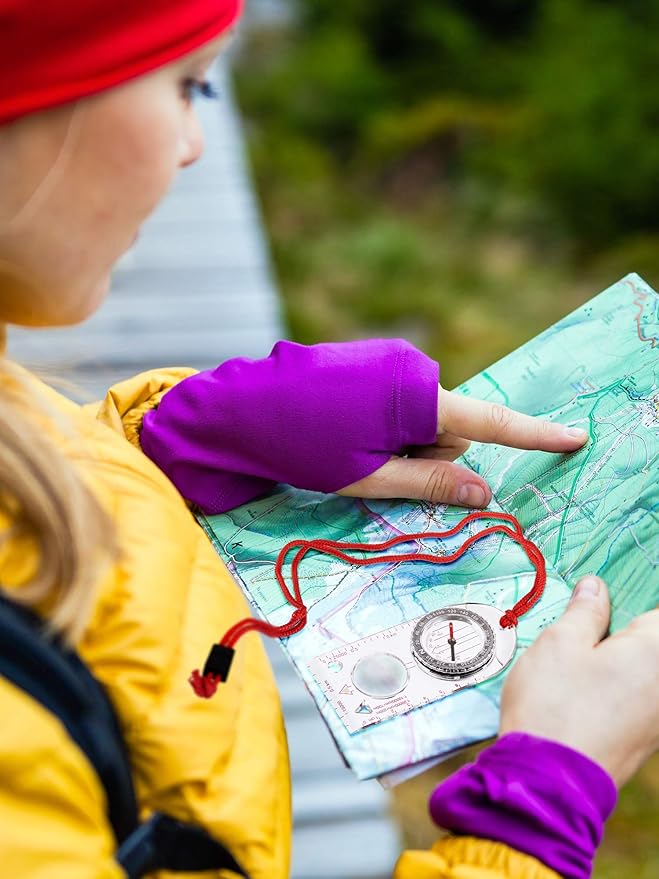 Gejoy 6 Pieces Orienteering Compass Bulk Scout Compass with Declination Magnifier Ruler and Scale Map Reading for Class Gifts Hiking Camping Backpacking Navigation Survival