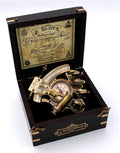 Handmade Astrolabe Brass Sextant inbuild Compass with Hardwood Box.