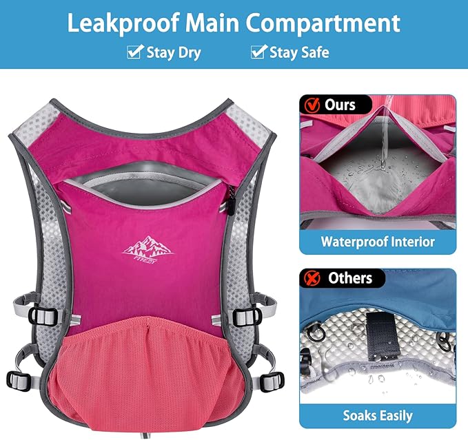 ITIEZY Running Vest for Women Men, 5L Hydration Backpack Lightweight Running Water Vest with Leak-Proof Bladder Sleeve for Marathon, Trail, Cycling, Hiking, Jogging