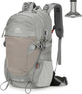 35L Hiking Backpack Detachable Frame Backpack with Rain Cover Waterptoof Travel Backpack for Women Men Daypack for Camping (Gray)
