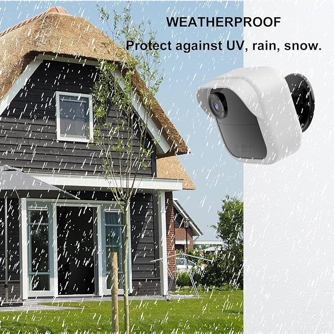 Silicone Case Cover for All-New Blink Outdoor 4 (4th Gen) - Weatherproof Protective Skin Cover with Hat Brim for All-New Blink Outdoor 4 & 2K Smart Security Camera (White, 6 Pack)