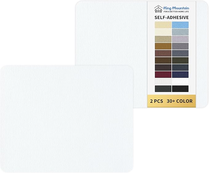 KING MOUNTAIN Canvas Repair Patch 9 x11 Inch 2 Pcs Self-Adhesive Waterproof Fabric Patch for Sofas, Tents, Furniture,Tote Bags, Car Seats (White1.0)