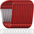 12PCS Carabiner Keychain Clip - 3" Aluminum Caribeener Key Clip,D Ring Shape Nonlocking Carabeaner Hook Buckle,Multi-Function Spring Snap Key Clips Tool for Home,Camping,Hiking,Traveling,Backpack