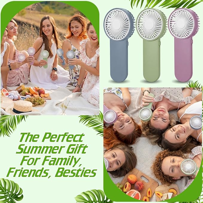 Sumind 12 Pcs Small Personal Portable Fan Mini Handheld Bulk 1 Speed Electric Cute Battery Powered for Neck Lash Makeup Women Men Travel Camping Indoor Outdoor Summer (Morandi Colors)