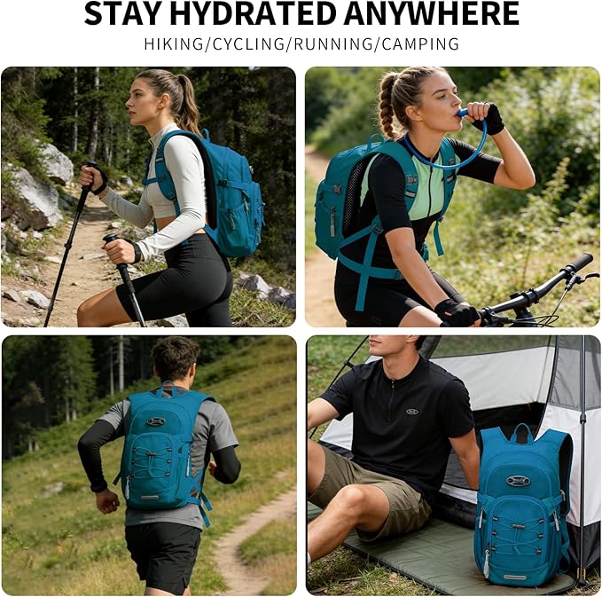 KABAQOO Hydration Backpack, 18L Multipurpose Hiking Backpack with 3L Water Bladder, Water Backpack Insulated Hydration Pack Ideal for Hiking and Cycling