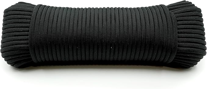 High Tensile Paracord Type III Parachute Cord Reflective Paracord Rope Tactical Paracord for Camping, Survival, Gear Repair & DIY (Black, 98 Ft)