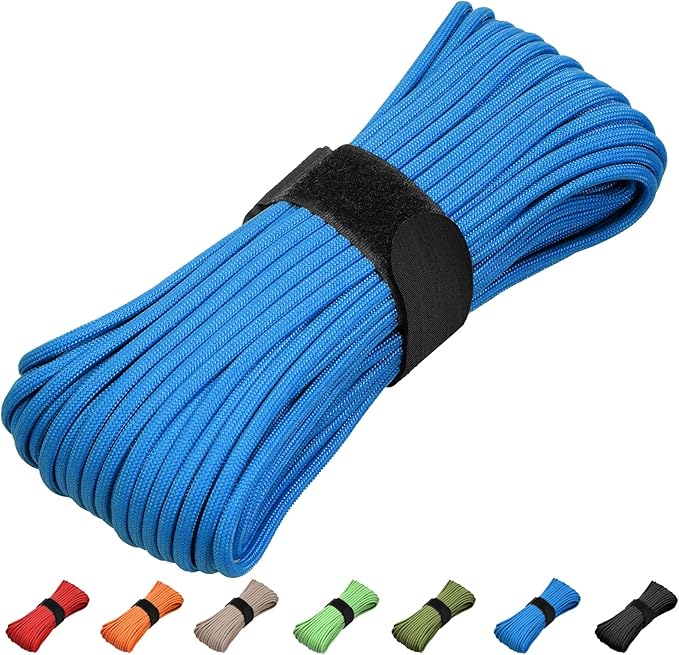 Paracord 550 Rope 100 Feet 5/32 Inch 7 Strand Type III Nylon Rope Parachute Cord for Survival Gear, Hiking, Camping, and Outdoor Use