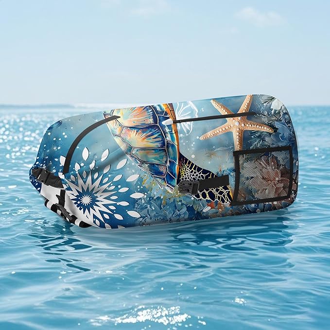 Waterproof Dry Bag Heavy Duty Marine Dry Bags for Kayaking Hiking Sea Turtle Nautical Starfish Backpack Roll-Top Closure Bag - Backpack Waterproof Phone Case 35L/55L/85L