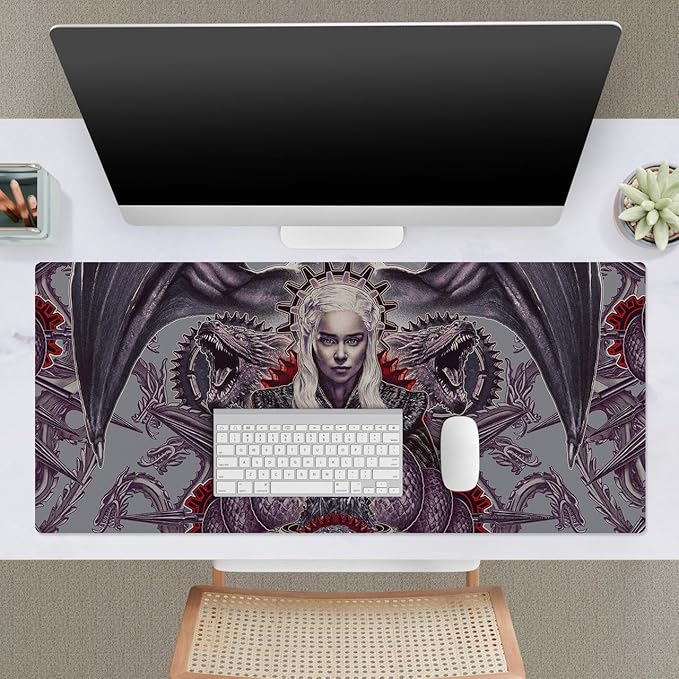 Head Case Designs Officially Licensed HBO Game of Thrones Daenerys Targaryen Graphic Art 37.4 x 15.75 x 0.16 inches (900 x 400 mm) - XL Gaming Office Desk PC Keyboard Mouse Mat Pad