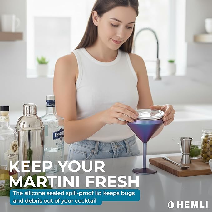 Martini Glass, Stainless Steel Insulated Martini Tumbler, Cocktail Cup