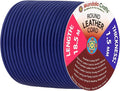 Mandala Crafts Round Genuine Navy Blue Leather Cord for Jewelry Making – 1.5mm Cowhide Leather Rope String Lace for Kumihimo – 20 Yards Cowhide Craft Cording Spool