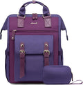 LOVEVOOK Laptop Backpack for Women Work Travel Computer Backpacks Purse, Doctor Nurse Bag Teacher Business Laptop Bag, Fashion College Backpack Casual Daypack, 15.6 Inch, Purple-Purple-Purple