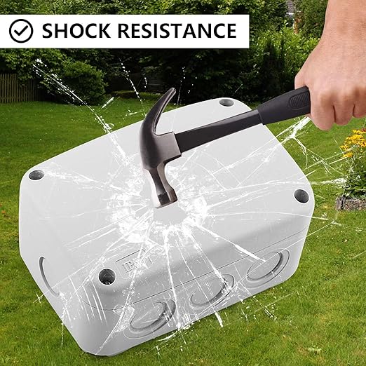 SuperInk White Outdoor Junction Box IP66 Waterproof Electrical Enclosure 4.9"x3.3"x2.3" PVC/ABS Weatherproof Project Box, Compact Electrical Case for Garden, CCTV, DIY Wiring,1PCS