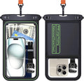 Lanhiem 10.5" Large Floating IP68 Waterproof Phone Pouch, Universal IPX8 Dry Bag 1 Pack with Lanyard for iPhone 17 16 15 Pro Max, Samsung Galaxy S25 Ultra S24 S23, S25 FE, Pixel 10 9 8 Pro XL, Black
