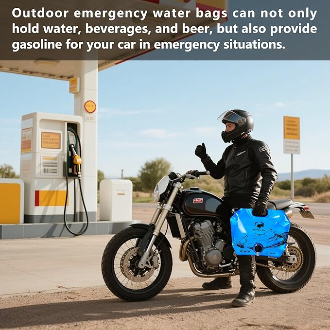 Collapsible 8L Water Storage Bag, BPA-Free Portable Folding Water Jug with Adjustable Faucet, Leakproof Emergency Water Bag for Camping, Hiking, Riding, Outdoor Sport (4, Blue)