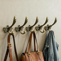 6Pcs Cute Butterfly Decorative Wall Double Hook Antique Brass Hook for Hanging Coat Keys Hats Towel Small Vintage Zinc Alloy Multi-Purpose Hook for Farmhouse Bathroom Kitchen Room