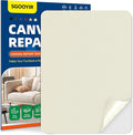 Self-Adhesive Canvas Repair Tape, 8.3" x 11" Waterproof Canvas Repair Patch, Fabric Patch Repairs Kit for Furniture, Tents, Sunbrellas, Boat Covers Awnings, Couches, Clothes, Bags Beige&White